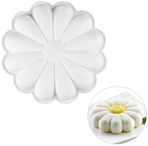 Joyeee Molde para tartas de flores de flor de sol, 1 bandejas de hornear antiadherentes de forma redonda para fiestas, vacaciones, bodas, día de San Valentín, día de la madre