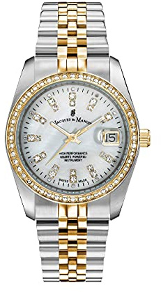 Jacques Du Manoir Damenuhr - Inspiration, 36 mm Analog Quarzuhr mit Edelstahl Armband