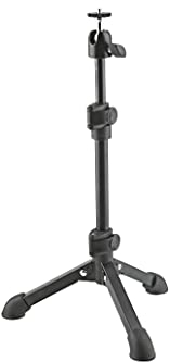 K&M 19782 Camera Table Tripod Black Steel with Tripod, 360° Rotation, 90° Tilt, Flexible and Stable