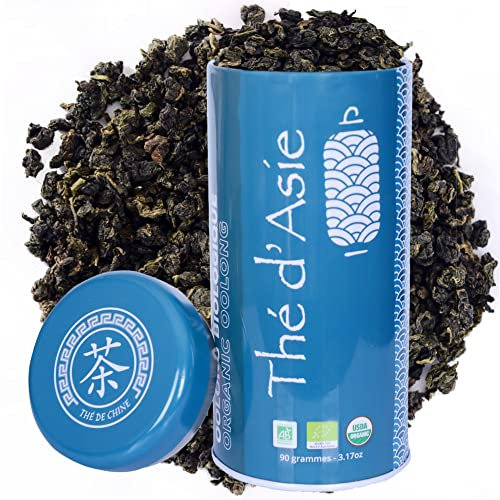 Khla - Té Azul Oolong Orgánico - Caja Metálica 90g - Té Oolong Orgánico a Granel - Hojas Secas - Té Wulong - Origen China - Para Tisana e Infusión de Hierbas