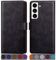 SUANPOT [RFID Schutz für Samsung Galaxy S22 hülle PU Leder handyhülle Lederhülle klapphülle Kartenfach Flip Phone Case Cover für Apple Samsung Galaxy S22 handyhülle Schwarz