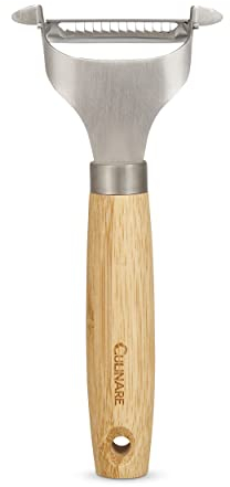 Culinare Naturals Julienne Y Peeler, Sharp Potato/Vegetable Peeler for Julienne Slices, Sustainable Bamboo/Stainless Steel, 17.5cm, Kitchen Utensil, Sharp Metal Blade, Not Dishwasher Safe