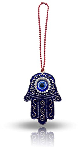 Sonoran Souvenirs Lucky Hamsa Hand und Böser Blick Auto Anhänger rote Schnur Perle Glück und Schutz Auto Hängende Dekoration Ornament