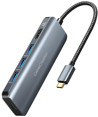 USB C Hub 8K 30Hz,CableCreation 5-in-1 USB C MacBook Adapter Dock,100W PD,4K HDMI,3 USB3.0,für MacBook Pro/Air,iPad Pro/Mini 6,Surface Pro,Galaxy Tab S8/S7,Galaxy S22/S21 und mehr Typ C Geräten