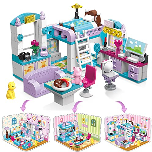 QLT 3 in 1 Traum Friends Haus Bausets für Mädchen,Kreative 194 Teile Freunde Spiel Ideas STEM Spielzeug für Kinder Alter 6-12