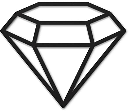 Beautiwall Diamant Moderne Wanddeko Metall Schwarz - Beschichtete Wandschmuck Metallbilder - Wohnzimmer Badezimmer Schlafzimmer Wand Deko Metalldekoration - Inklusive Klebestreifen