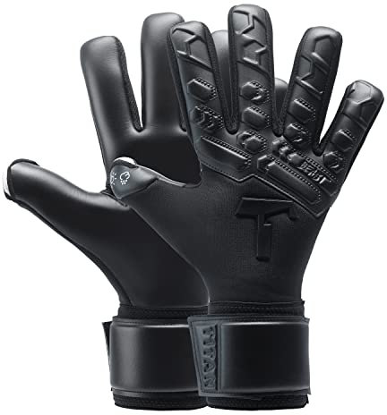 T1TAN Black Beast 2.0 Torwarthandschuhe mit Fingerschutz, Fußballhandschuhe Herren & Damen - 4mm Profi Grip - Gr. 6