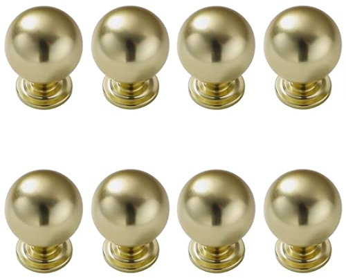 8 Pack Brushed Copper Kitchen Door Knobs Cabinet Pulls Round Cabinet Door Knobs Wardrobe Knobs Aluminum Alloy Single Hole Knobs for Cabinets and Drawers Cupboard Drawer Pulls with Mounting Screws