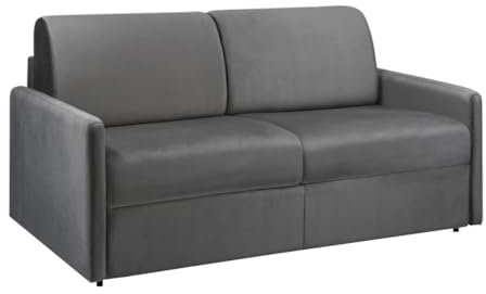 Vente-unique - Schlafsofa 3 Calife - Samt - anthrazitgrau