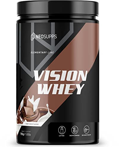 Neosupps Vision Whey Kiddy Choco 750g, Eiweiss Protein Pulver mit geprüfter Qualität für Muskelaufbau, Eiweißpulver mit Milch anrührbar, Whey Protein aus hochwertigem Molkenprotein, Made in Germany