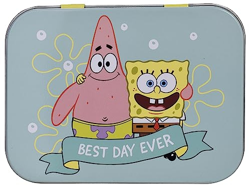 SpongeBob Kinderpflaster Lizensiertes Produkt - Metall-Box - 24 Pflaster - Schönes Design Pflaster Aufbewahrungsbox für Kinder - Geeignet für Rucksack - Handtasche