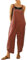 Brong Tuta da donna, salopette casual allentata, morbida tuta da donna in cotone e lino, tuta larga con spalline regolabili e tasche, Rosso, S