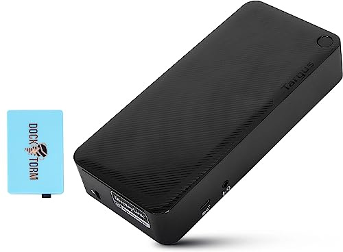 Targus USB-C Universal Docking Station with 100W Power Delivery (1x USB Type-C, 3 USB Type-A, 1 Audio Jack, 2 DisplayPort, 2 HDMI 2.0, 1 RJ-45, Support up to 2 UHD 4K Display) Bundle with Docztorm