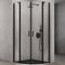Sogood cabine de douche noir pare-douche douche en quart de cercle 90x90x195 Ravenna52K verre transparent ESG 6mm NANO