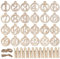 GEBETTER 1-24 Adventskalender Zahlen + 24 Stück Holzklammern Hölzern Anhänger Holz Countdown Nummern zum Basteln Holzanhänger Geschenkanhänger Dekoanhänger Weihnachten Verzieren Weihnachtsanhänger