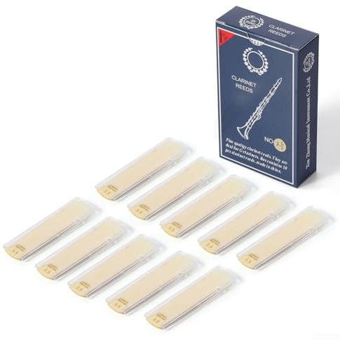 Bb Klarinettenblätter mit Kunststoffbox, traditionelle Blätter für Bb-Klarinette, Bb 1,0–3,5 Klarinettenblätter für Klarinetten-Mundstückteile (2,5)