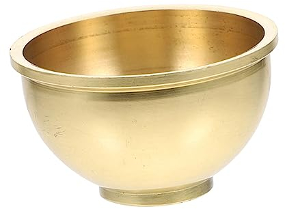 OUNONA Copper Water Cup Buddhist Chalice Temple Offering Vessel Large Gold Metal Sacred Water Container for Buddhist Rituals and Home Altar Use