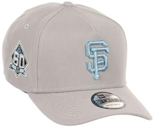 New Era San Francisco Giants MLB 60th Anniversary Sidepatch Cooperstown Gray Sky 9Forty A-Frame Snapback Cap - One-Size