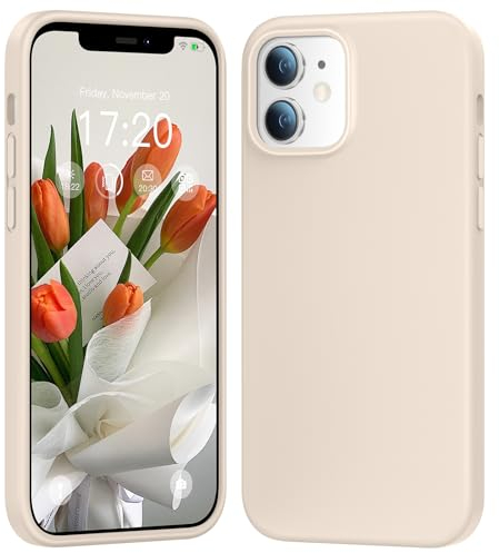 PuyaTeya Liquid Silikon handyhülle für iPhone 11 hülle, Hochwertiges Silikon, Ganzkörperschutz - 4 Schichten stoßfeste Handyhülle, kratzfestes weiches Mikrofaserfutter 6.1 Zoll (Beige)