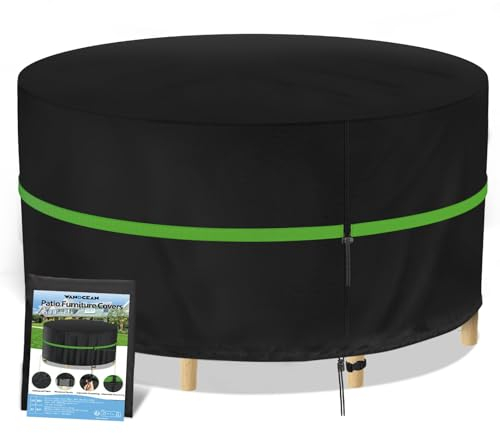 Abdeckung für Gartenmöbel Wasserdicht Winterfest, 420D Oxford Gewebe Winddicht Anti-UV Gartenmöbel Abdeckplane Loungemöbel Möbelsets Sitzgruppe Gartentisch Schutzhülle Rund - (230x90cm)