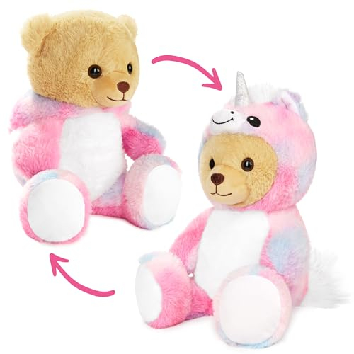 BRUBIES Teddy Einhorn - 25 cm Teddybär im Einhornkostüm mit Kapuze - Plüschtier für kuschelige Abenteuer - Kuscheltier Geschenk für Kinder