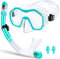 Tmysim Schnorchelset Erwachsene,Schnorcheln Set mit Taucherbrille,Trocken Schnorchel,Dry Schnorchel,Anti-Fog Anti-Leck Tauchmaske aus Gehärtetem Glas für Tauchen Schwimmen Schnorcheln (Aqua Green)