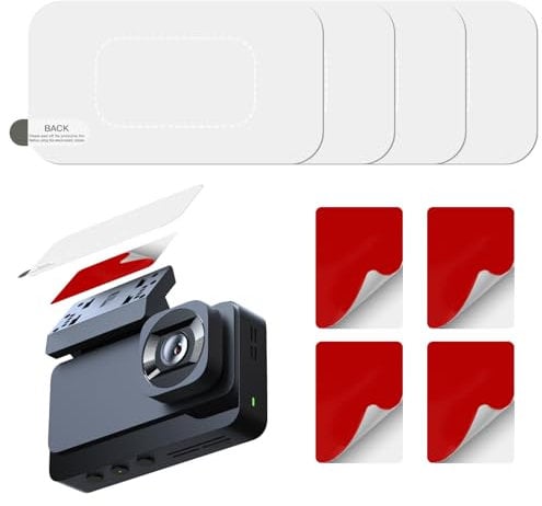 8pcs Car Windshield Electrostatic Film and Double-Sided Sticker Adhesive Pad for Mounting Dash Cam Reflective Clear Static Cling Window Stickers,Scratch-Proof & Residue-Free Car Shield Decal (6x11cm)
