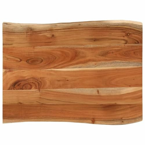 Juroupi Tischplatte 90x60x2,5 cm Tabletop Holzlatten Schreibtischplatte Massivholzplatte Tischplatte Rechteckig Massivholz Akazie Baumkante