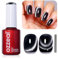 Ozzeal Cat Eye Gel Nail Polish, 0.5 Fl Oz Black Magnetic Gel Nail Polish With Magnet UV LED Holographic Glitter Gel Nail Polish Diamond Shimmer Sparkle Gel Polish Nail Art DIY Manicure