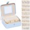 Lifewit Schmuckkästchen Mädchen, Reise Schmuckbox mit Spiegel und Griff, Jewelry Box für Accessoires wie Ohrringe/Ringe, Schmucktasche, Tragbare Schmuckbox, Geschenke, Blau