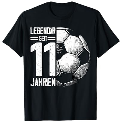 11. Geburtstag Retro Fussball Spieler 11 Jahre Junge Kinder T-Shirt