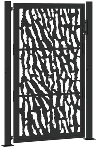 vidaXL Gartentor Schwarz 100x150 cm Stahl Trace Design