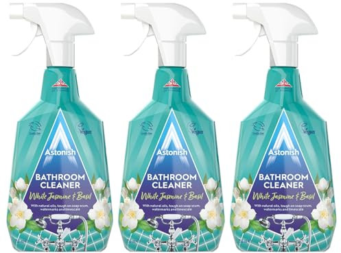 Astonish White Jasmine & Basil Bathroom Cleaner Spray, Cruelty-free, Vegan, 3 x 750ml