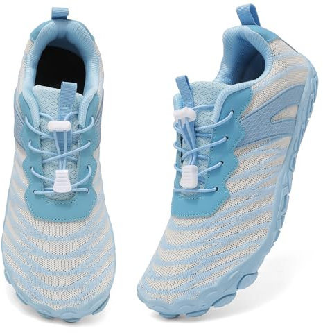 Acfoda Chaussures de Trail Running Homme Femme Chaussures Larges de Pieds Nus Confort Antidérapante Sport Outdoor & Indoor Fitness et Zéro Drop Semelles Bleu 40