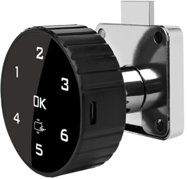 Vocdikficy Smart Touch Passwort-Code-Schloss, Digitales Schrankschloss, Elektronisches Codeschloss, Schubladenschloss mit Integriertem Lithium- A