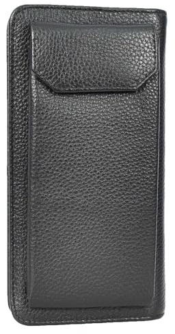 Real Leather Purse Large Mobile ID Cards Glasses Organiser Clutch Travel Wallet Arlon Black