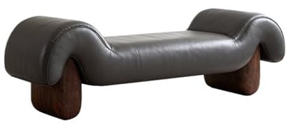 ZZlei2yu-12 Bettbank Ledersofa im Wohnzimmer, Lange Bank, Holzbank am Fußende des Bettes im Schlafzimmer Sitzbank(Klein)