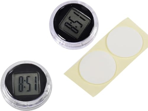 Xixieeu Mini-Motorraduhren, wasserdicht, zum Aufkleben, Digitale Uhren, Motorrad-Uhren für Fahrzeug, Auto, SUV und mehr, 1,1 Durchmesser, klein, geringes Gewicht, 1 Stück
