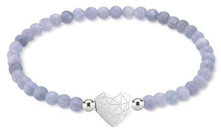 LIEBESKIND BERLIN Broken Heart Beads Bracelet - Elegantes Armband aus poliertem Edelstahl - 17cm - wasserfest & hautfreundlich