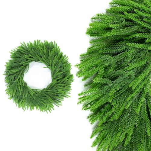 PSOMAR XMAS WONDERLAND 50 cm Weihnachtskranz Fichte Künstlich Türkranz Grün
