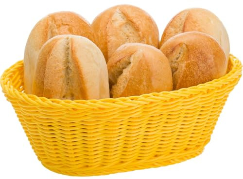 Saleen Mehrzweck-Korb, Gastrotauglich, Oval, 26 x 18,5 x 9 cm, Kunststofffaser, Zitronengelb, 02093447101