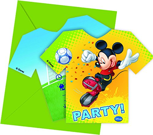 Disney Micky Maus Fußball Party Einladungen, 6 Stück