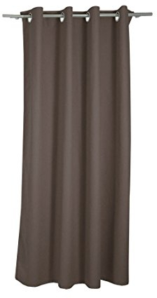 Nurtextil24 Gardine Blickdicht 145x175cm in zahlreiche Unifarben mit Ösen Verdunklungsgardine Thermogardine Braun