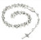 JewelryWe Schmuck Edelstahl Glas Anhänger Halskette Silber Kruzifix Kreuz Jesus Christus Porträt 33 Zoll Kugel Kette Retro Herren,Damen