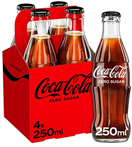Coca-Cola Zero Sugar 4 x 250ml Glass Bottles