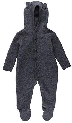 Fixoni Baby Overall mit Füssen Cappotto di Lana, 01-92 Grigio Scuro mélange, 2 Mesi Unisex-Bimbi