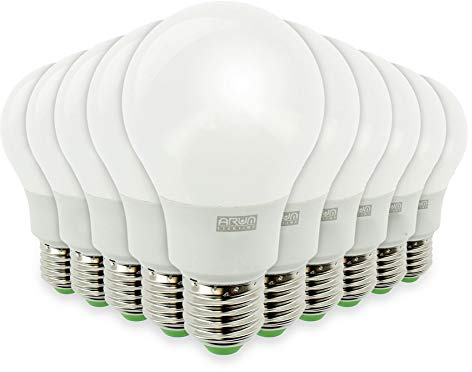 Eclairage Design Lot de 10 Ampoules LED E27 8W equivalentce 60W 806lm, Non-Dimmable ARUM … (Blanc Chaud)