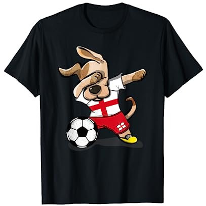 Dabbing Dog England Soccer English Flag Football Lover Gifts T-Shirt