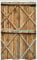 ABAKUHAUS Rustikal Schmaler Duschvorhang, Holztür Land Architektur, Badezimmer Deko Set aus Stoff mit Haken, 120 x 180 cm, Braun