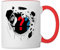 Spreadshirt Die Drei Fragezeichen Logo Brust Tasse Zweifarbig, One size, Weiß/Rot